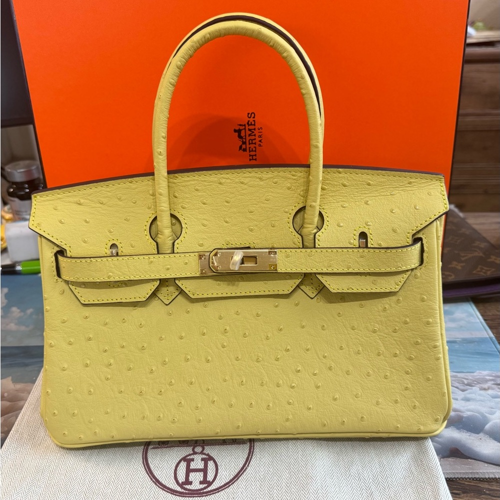Shoulder BK style Yellow Faux Ostrich Leather Handbag embossed leather new